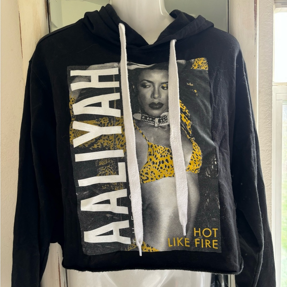 Aaliyah cropped graphic hoodie